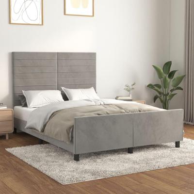 Bedframe zonder matras 140x190 cm fluweel lichtgrijs