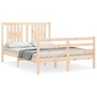 Bedframe met hoofdbord massief hout - thumbnail