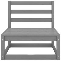 2-delige Loungeset met kussens massief grenenhout grijs - thumbnail
