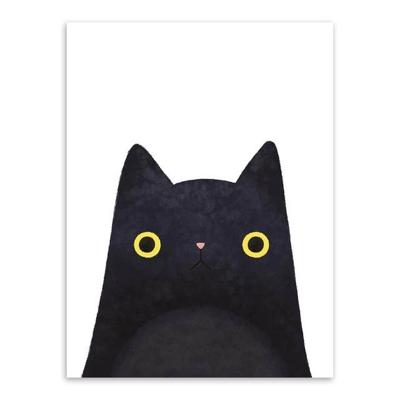 Cute cat en avatar Poster Print canvas schilderij Home art decoratie grootte: 21 × 30cm (zwart)