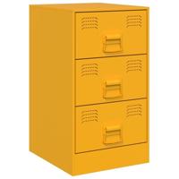 Nachtkastjes 2 st 34,5x39x62 cm staal mosterdgeel - thumbnail