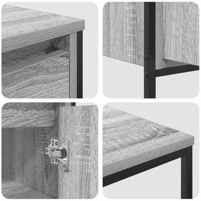 Badkamermeubelset 3 pcs Grijs Sonoma en Zwart Bewerkt hout