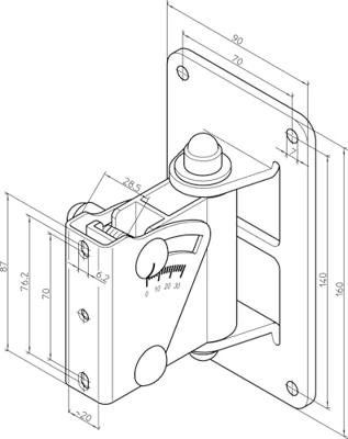 Konig & Meyer 24471 universele luidspreker wandbeugel wit