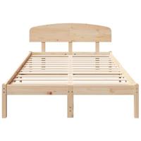Bedframe met hoofdeinde Bruin 140 x 190 cm Massief grenenhout - thumbnail