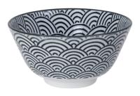 Zwart-Witte Kom Golven - Nippon Black - 300ml 12x6.4cm - thumbnail