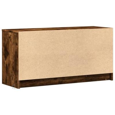Tv-meubel met LED 100x34x50 cm bewerkt hout gerookt eikenkleur