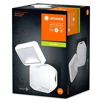 LEDVANCE Battery LED Spotlight Single L 4058075227385 LED-buitenschijnwerper met bewegingsmelder 4 W Koudwit