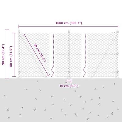 VidaXL Afrasteringspaal groen 10 x 0,8 m (36 mm gaas) staal en pvc