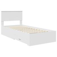 Bedframe met hoofdeinde met lade Wit 90 x 190 cm Bewerkt hout - thumbnail