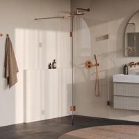 BRAUER Void inloopdouche helder glas 120x200 met 30 zijwand incl. glascoating PVD koper geborsteld GS-VOI2H12030200GK - thumbnail