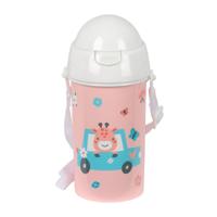 Waterfles Safta Jirafa Koraal PVC 500 ml - thumbnail