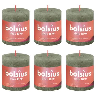 Bolsius rustiek stompkaars 80/68 fresh olive a4
