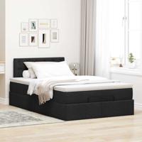 Bed met matras 120x200 cm stof zwart - thumbnail