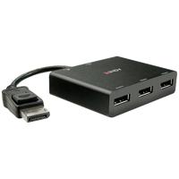 LINDY 38429 DisplayPort Converter [1x DisplayPort stekker - 3x DisplayPort bus] Zwart - thumbnail