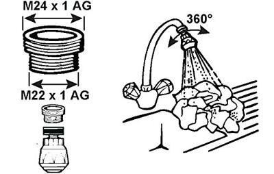 CON:P Perlator M22/24 Met Knikgewricht Ch - SA140 CON:P Perlator M22/24 Met Knikgewricht Ch - SA140