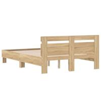 Bedframe met hoofdeinde bewerkt hout sonoma eiken 120x200 cm - thumbnail