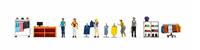 NOCH 16241 H0 Themaset figuren kledingzaak figuren Geverfd - thumbnail