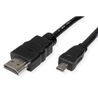 ROLINE GREEN HDMI High Speed Kabel met Ethernet, HDMI male - Micro HDMI male, 2 m - thumbnail