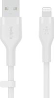 Belkin BoostCharge Flex siliconen USB Type A/Lightning-kabel (3 m), MFi-gecertificeerde laadkabel voor iPhone 14/14 Plus, 13, 12, Pro, Max, mini, SE, iPad en meer – Wit - thumbnail