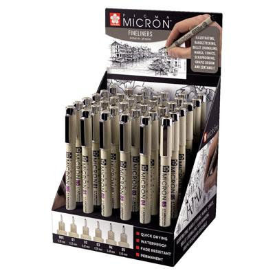 Fineliner Sakura Pigma Micron assorti zwart | 36 stuks