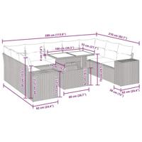 10-delige Loungeset met kussens poly rattan beige - thumbnail