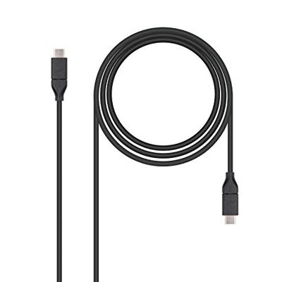 NanoCable 10.01.4101 - Kabel 3A USB-C a USB-C, USB 3.1, uso principal moviles, tables, Velocidad Transencia hasta 10Gbps., hasta 3 Amperios de carga, Gen2, macho-macho, Tipo C/M-C/M, negro, 1 mts