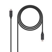NanoCable 10.01.4101 - Kabel 3A USB-C a USB-C, USB 3.1, uso principal moviles, tables, Velocidad Transencia hasta 10Gbps., hasta 3 Amperios de carga, Gen2, macho-macho, Tipo C/M-C/M, negro, 1 mts - thumbnail