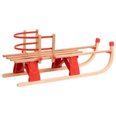 Sneeuwslee met rugleuning inklapbaar 119 cm hout - thumbnail