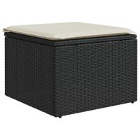 8-delige Loungeset met kussens poly rattan zwart - thumbnail