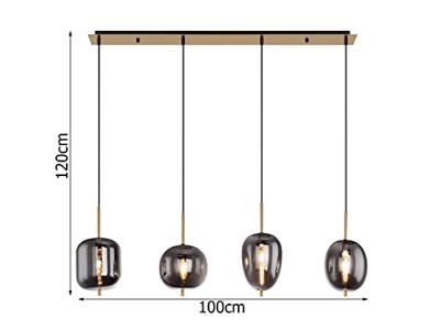 Globo Gouden hanglampBlacky I 4-lichts - 15345-4MM