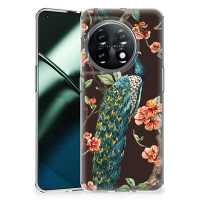 OnePlus 11 | TPU Hoesje | Pauw met Bloemen