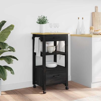 Keuken Trolley Effen Zwart