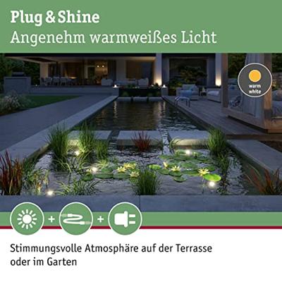 Paulmann Outd P&S Pool Spot IP68 3000K 94559 Verlichtingssysteem Plug&Shine LED-vijverlamp LED 5 W Warmwit Zwart