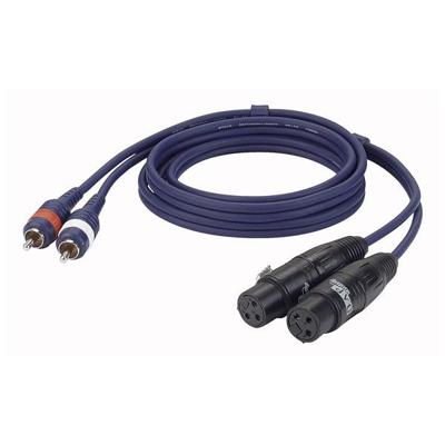 DAP FL25 verloopkabel 2x XLR female naar 2x RCA 3m