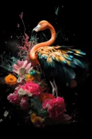 Alexsar Art schilderij Glas art flamingo 90x60cm - thumbnail