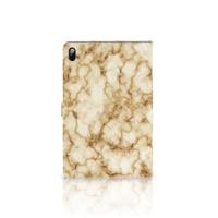 Samsung Galaxy Tab S7 FE | S7+ | S8+ Leuk Tablet hoesje Marmer Goud - thumbnail