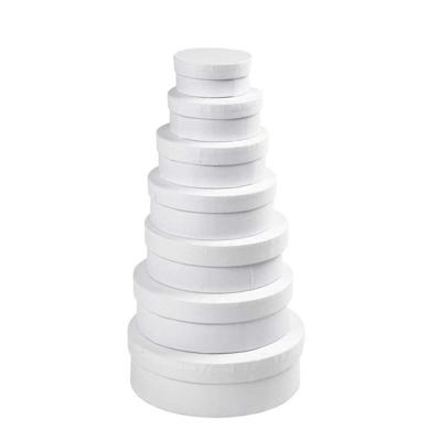Creativ Company Ronde dozen, h: 4+4,5+5+5,5+6+6,5+7 cm, d 8,5+10,5+12,5+14,5+16,5+18,5+21,5 cm, wit, 7 stuk/ 1 set