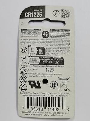 Renata Knoopcel CR1225 3 V 1 stuk(s) 48 mAh Lithium CR1225 Renata Knoopcel CR1225 3 V 1 stuk(s) 48 mAh Lithium CR1225