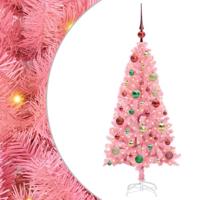 VidaXL Kerstboom met 150 led met standaard roze 120 cm pvc - thumbnail