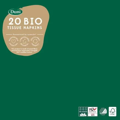 Duni servetten 33x33cm donker groen Duni servetten 33x33cm donker groen