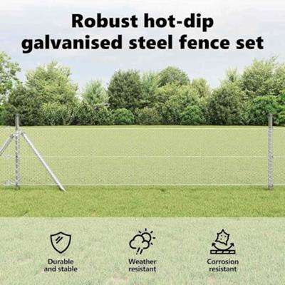 VidaXL Afrasteringspaal zilver 25 x 0,8 m (13 mm gaas) staal VidaXL Afrasteringspaal zilver 25 x 0,8 m (13 mm gaas) staal