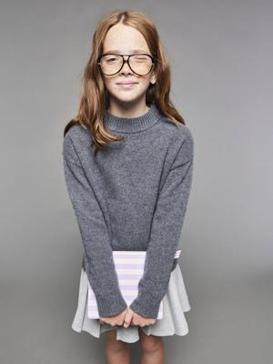 Trui met kasjmiermix voor meisjes JONEN grijs Trui met kasjmiermix voor meisjes JONEN grijs