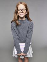Trui met kasjmiermix voor meisjes JONEN grijs - thumbnail
