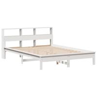 Bedframe zonder matras massief grenenhout wit 160x200 cm - thumbnail
