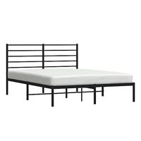 Bedframe met hoofdbord metaal zwart 160x200 cm - thumbnail