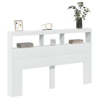 Hoofdbordkast met LED-verlichting 160x17x102 cm wit - thumbnail