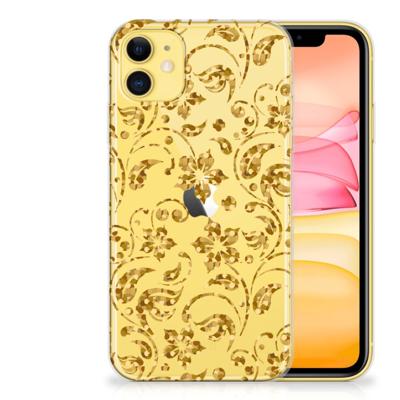Apple iPhone 11 | TPU Case | Gouden Bloemen Apple iPhone 11 | TPU Case | Gouden Bloemen
