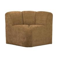 Woood Mojo eetkamerbank hoekelement rib Honinggeel - thumbnail