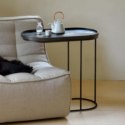 Ethnicraft Ovale Bijzettafel 'Tray' Gelakt Hout, 69 x 33cm