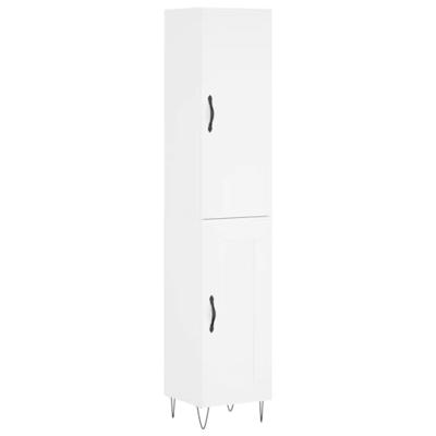 Hoge kast 34,5x34x180 cm bewerkt hout wit